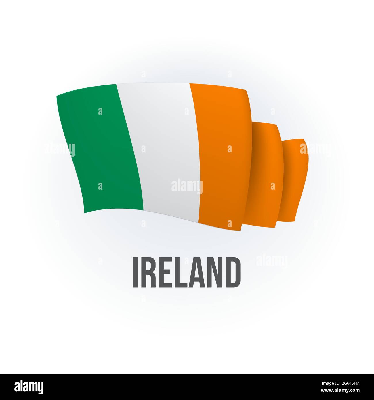 Bandiera vettoriale dell'Irlanda. Bandiera irlandese sventolante. Illustrazione vettoriale. Illustrazione Vettoriale