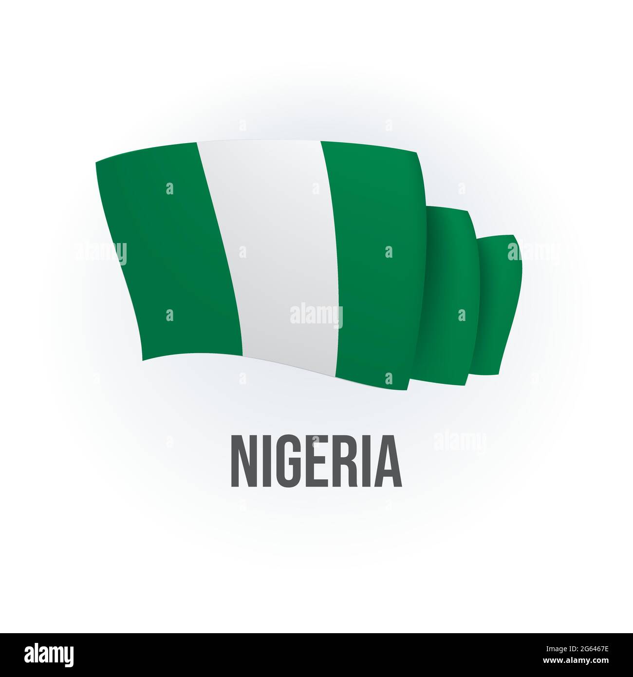 Bandiera vettoriale della Nigeria. Bandiera nigeriana sventolante. Illustrazione vettoriale. Illustrazione Vettoriale