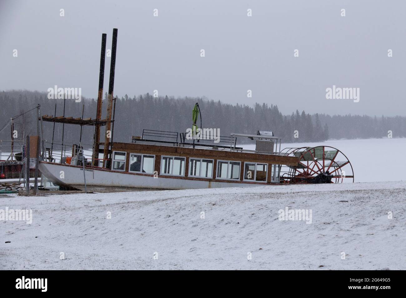 Parco Nazionale del Principe Alberto in Inverno Saskatchewan Waskesiu Foto Stock