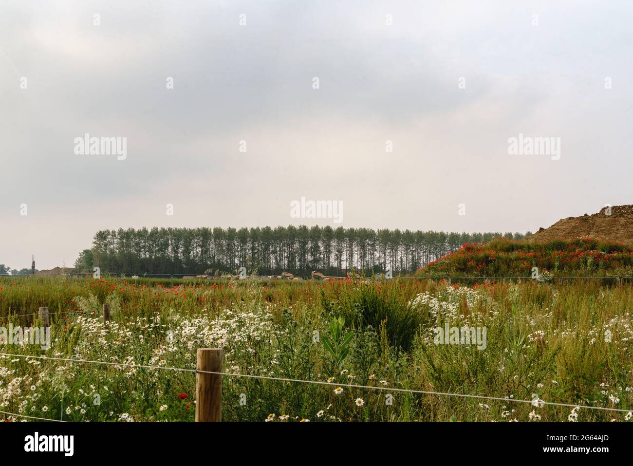 Cambiamenti nella campagna a Chipping Warden, Northamptonshire, dopo l'inizio dei lavori sulla linea ferroviaria HS2. Foto Stock