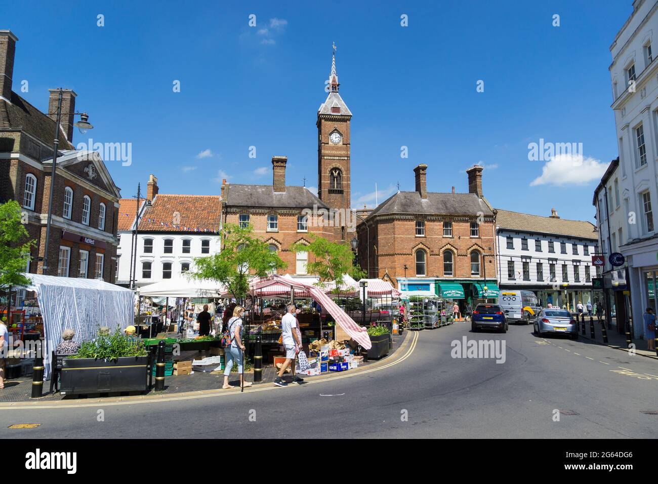 Market Place Louth Lincolnshire 2021 Foto Stock
