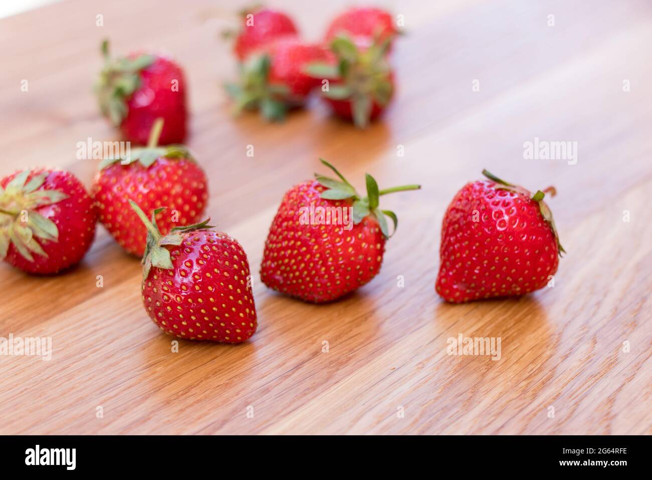 Fragole fresche, rosse e gustose. Foto Stock