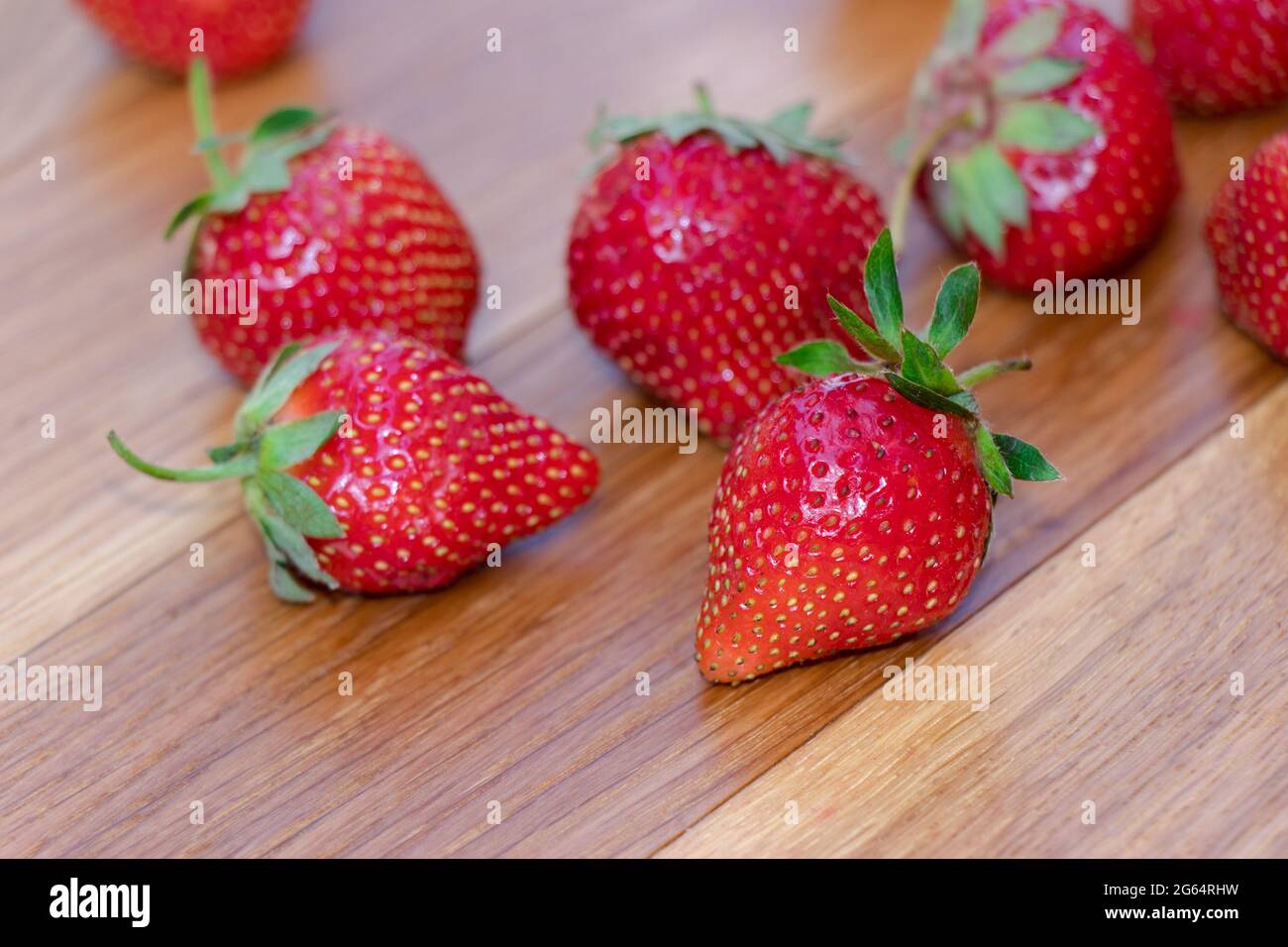 Fragole fresche, rosse e gustose. Foto Stock
