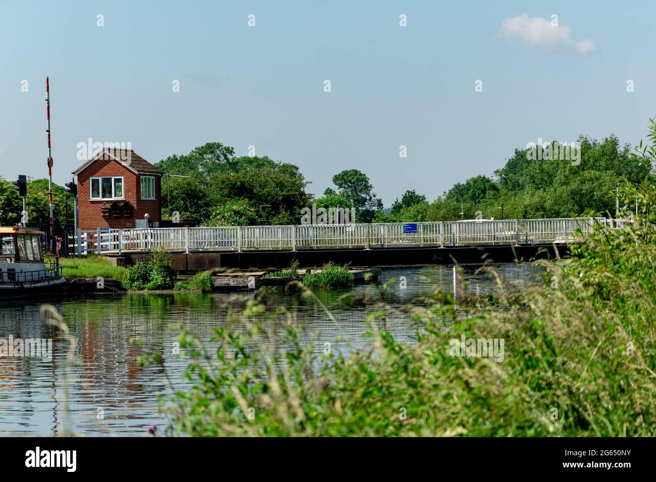 Il Patch Bridge sul Gloucester Sharpness Canal Foto Stock