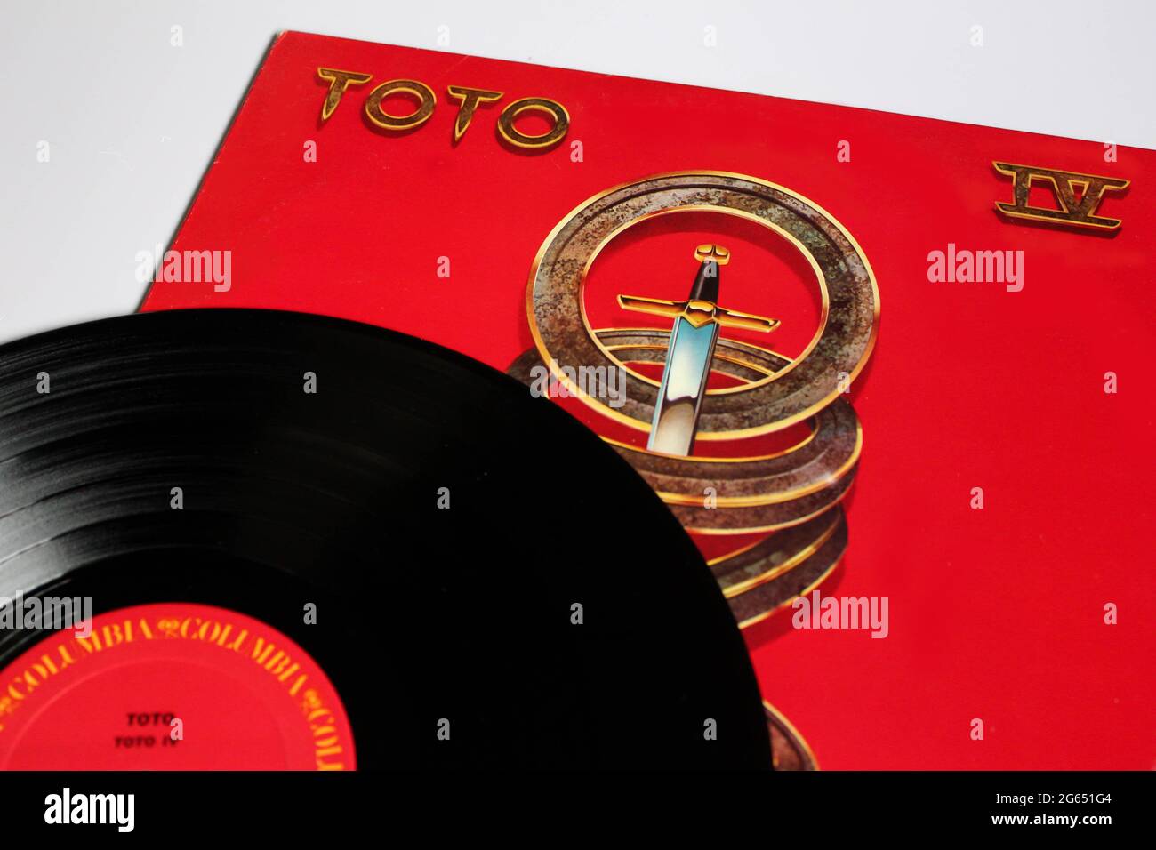 American Pop rock band, album di musica Toto su disco vinile LP. Titolo: Copertina dell'album Toto IV Foto Stock