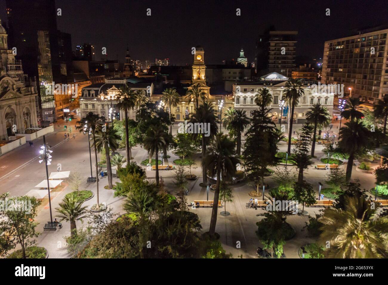 Plaza de Armas a Santiago, Cile Foto Stock