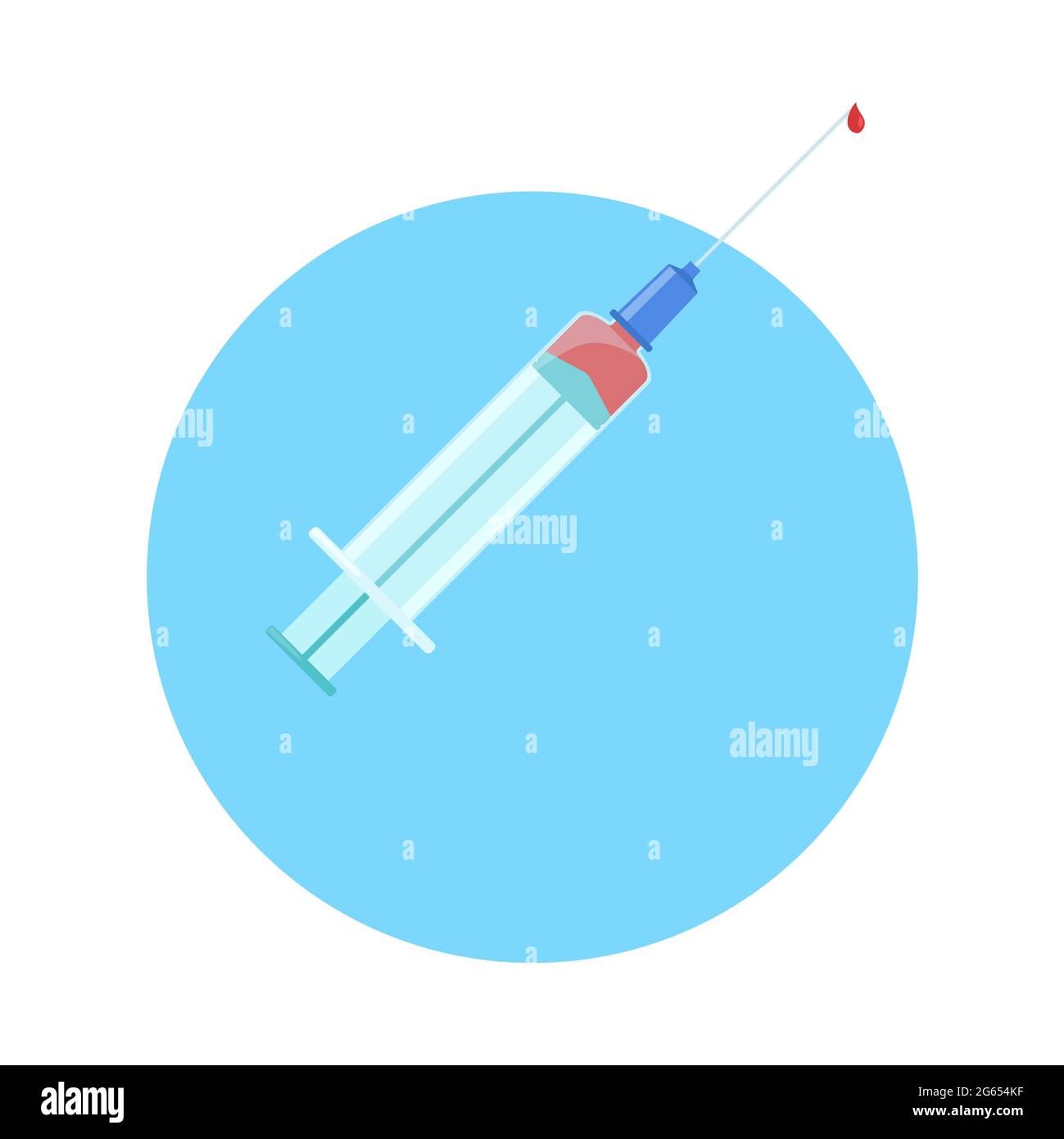 Siringa con sangue, illustrazione Foto Stock