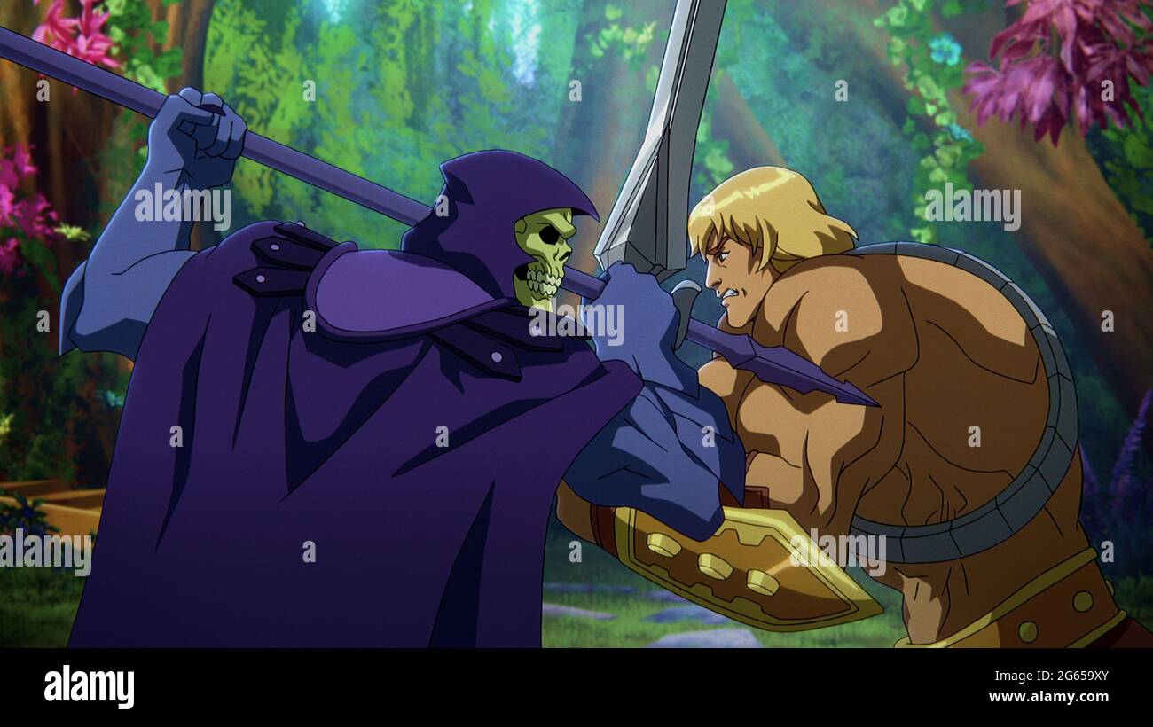 Mark Hamill come Skeletor, Chris Wood come He-Man, 'Masters of the Universe: Revisation' Stagione 1 (2021) Credit: Netflix / The Hollywood Archive Foto Stock