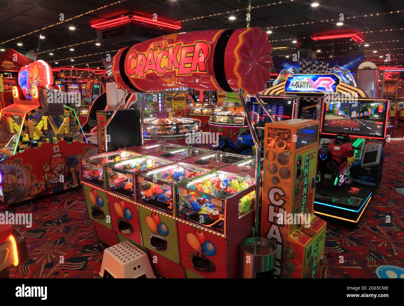 The Pier, divertimenti, interni, divertimento per tutta la famiglia, Hunstanton Pier, Norfolk, Inghilterra Foto Stock