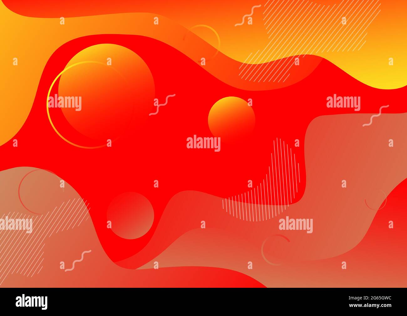 Sfondo geometrico a toni caldi. Composizione delle forme dei fluidi. Illustratore grafico vettoriale gradiente Illustrazione Vettoriale