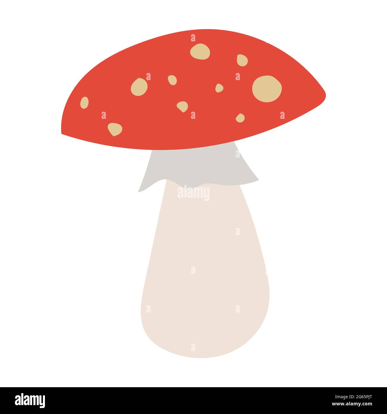 Amanita. Icona di stile disegnata a mano di funghi velenosi Illustrazione Vettoriale