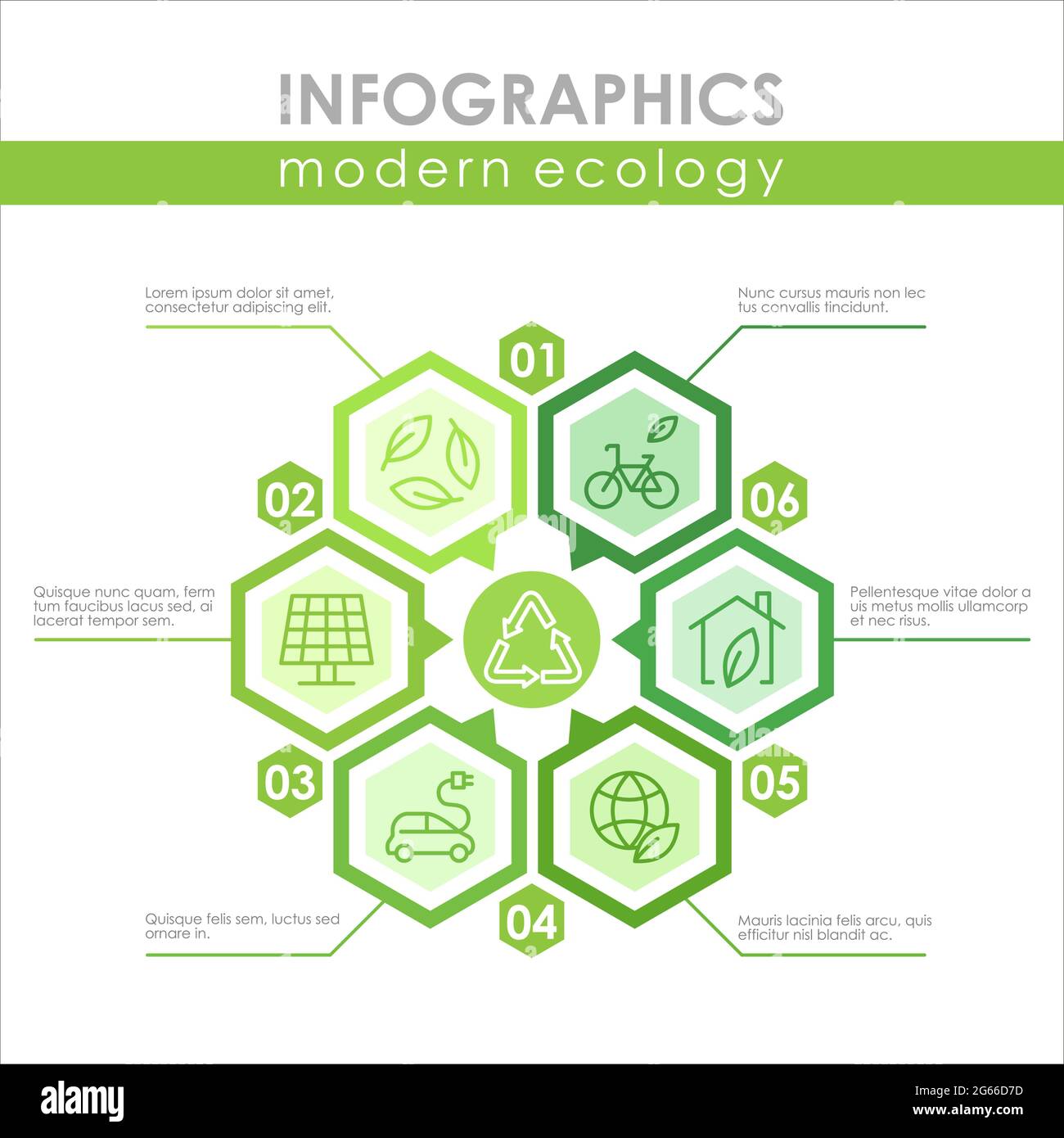 Moderno modello infografico ecologico illustrazione vettoriale colorata Illustrazione Vettoriale