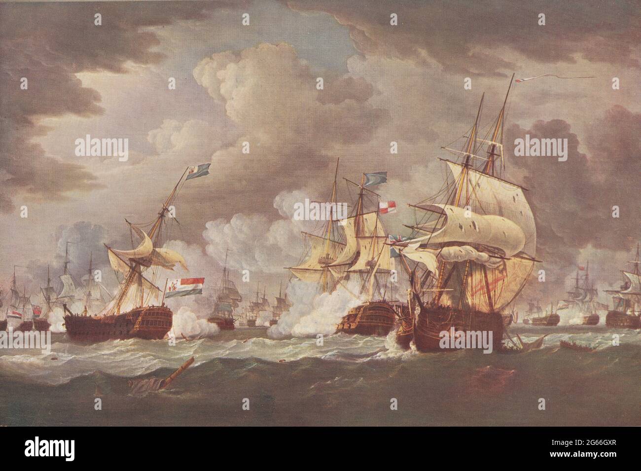 La Battaglia fuori Camperdown di Thomas Whitcombe. Foto Stock