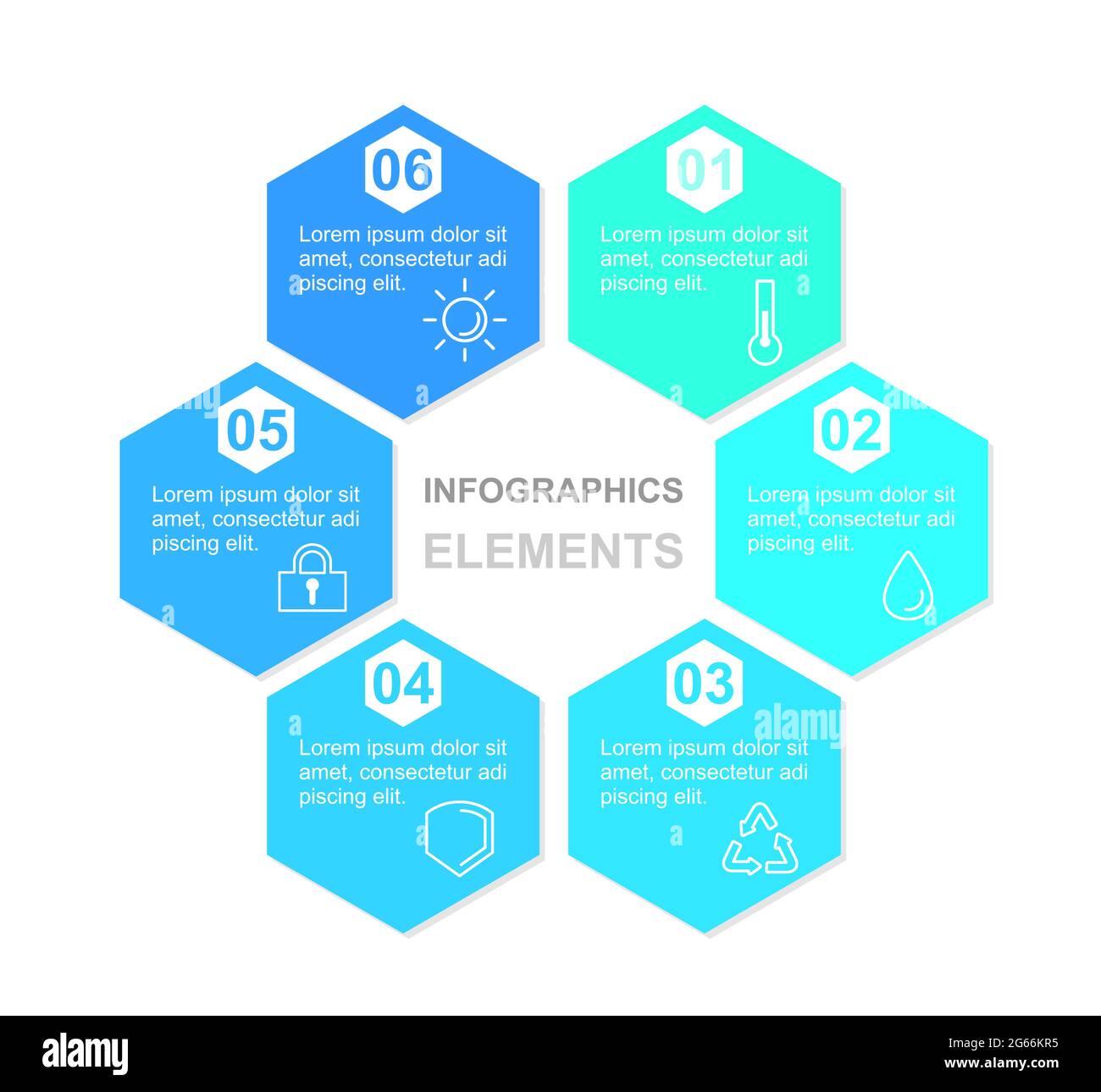 Illustrazione vettoriale degli elementi infografici della tecnologia. Schema a tecnologia vettoriale a progettazione piatta con icone per la visualizzazione dei dati isolato su Illustrazione Vettoriale