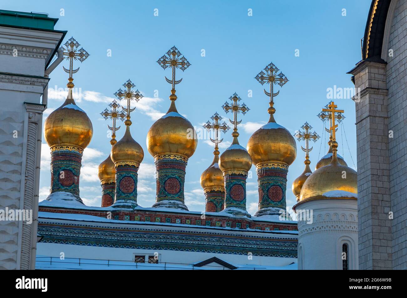 Un quadro delle cupole dorate della Chiesa della Natività. Foto Stock
