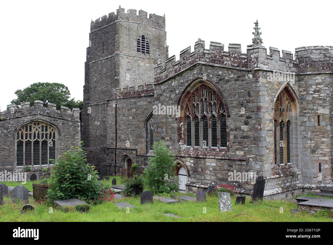 Chiesa di San Beuno, Clynnog Fawr, Penisola di Llŷn, Gwynedd, Galles, REGNO UNITO Foto Stock
