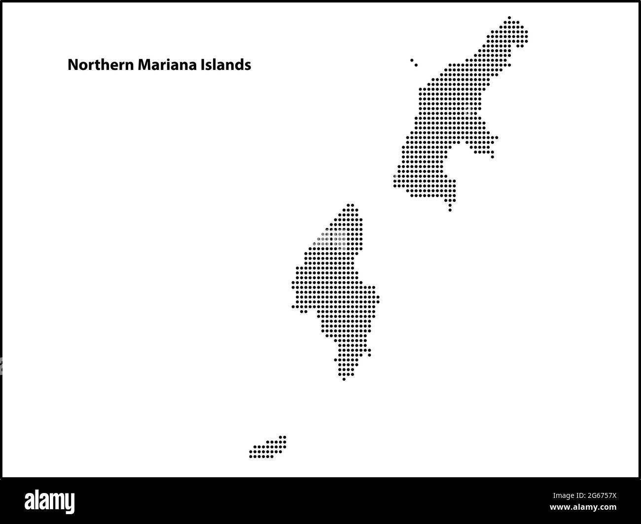 Mappa vettoriale a mezzitoni punteggiata del paese delle Isole Marianne Settentrionali per il tuo disegno, concetto di illustrazione di viaggio. Illustrazione Vettoriale