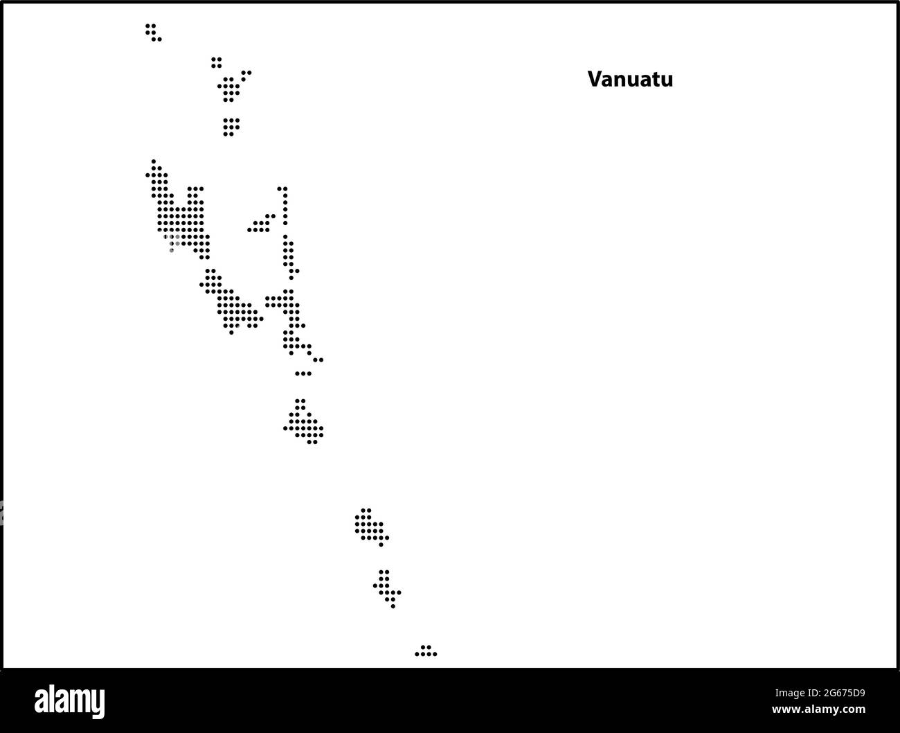 Mappa vettoriale a mezzitoni punteggiata del paese di Vanuatu per il tuo design, concetto di illustrazione di viaggio. Illustrazione Vettoriale