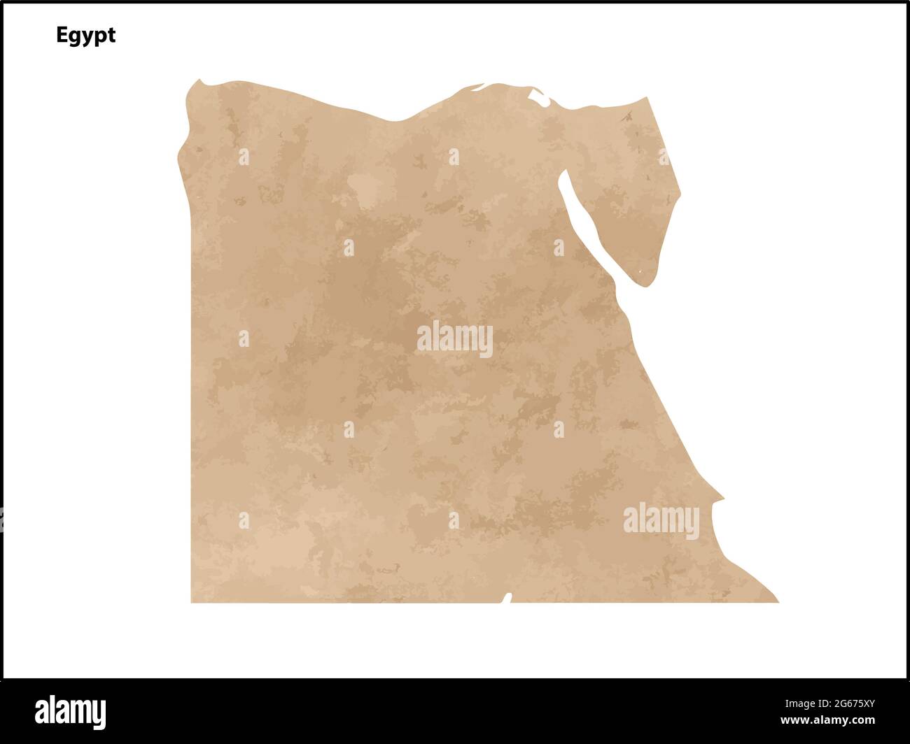 Vecchia carta vintage testurizzata mappa del Paese Egitto - illustrazione vettoriale Illustrazione Vettoriale