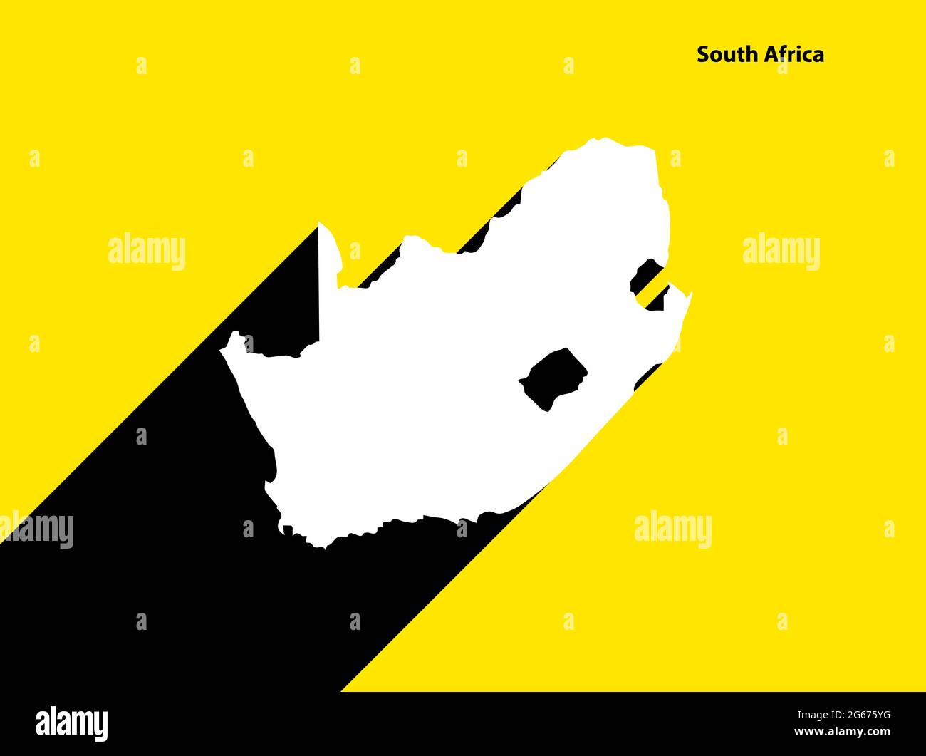 Mappa del Sud Africa su poster retrò con lunga ombra. Segno vintage facile da modificare, manipolare, ridimensionare o colorare. Illustrazione Vettoriale