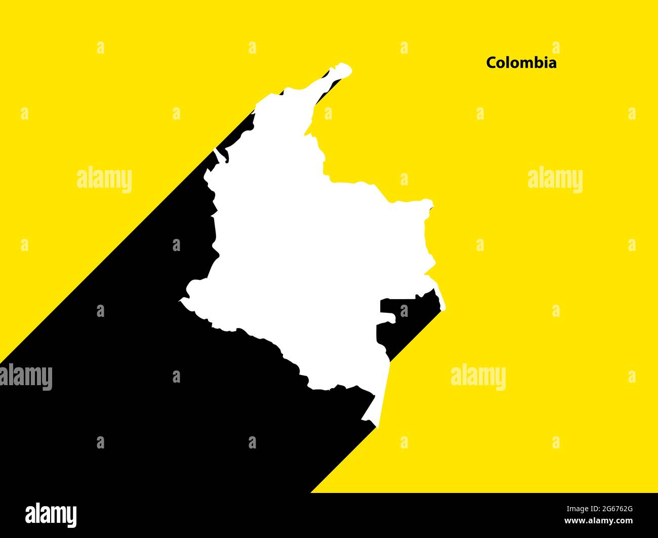 Mappa Colombia su poster retrò con lunga ombra. Segno vintage facile da modificare, manipolare, ridimensionare o colorare. Illustrazione Vettoriale
