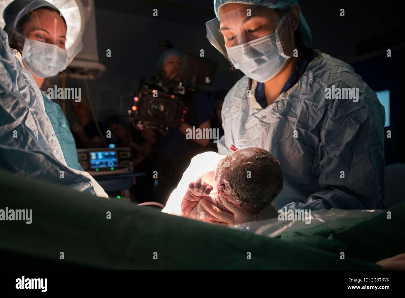 Un bambino nato in ospedale Foto Stock
