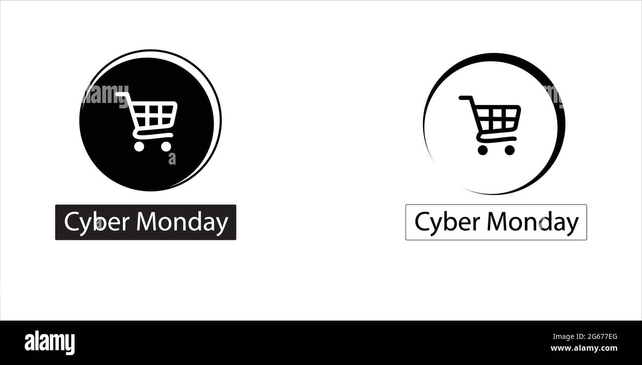 Cyber Monday Logo Concept - illustrazione grafica della linea vettoriale Illustrazione Vettoriale