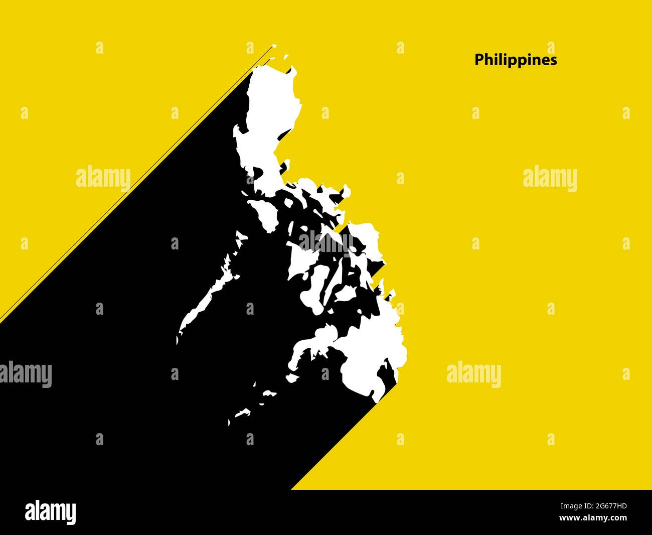 Mappa Filippine su poster retrò con lunga ombra. Segno vintage facile da modificare, manipolare, ridimensionare o colorare. Illustrazione Vettoriale