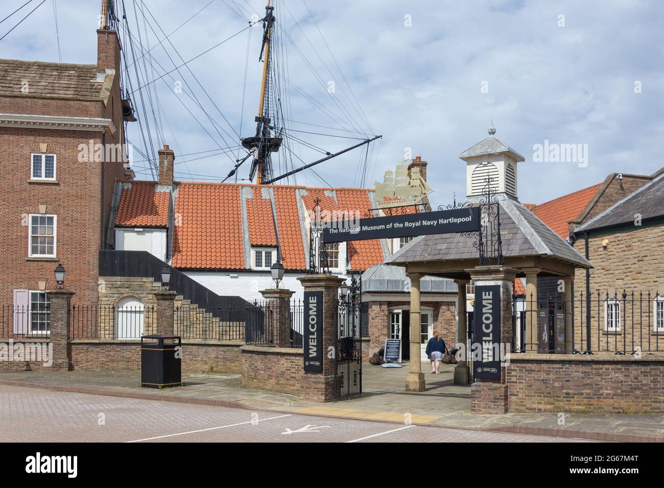 Ingresso al Museo Nazionale della Royal Navy Hartlepool, Jackson Dock, Maritime Avenue, Hartlepool, County Durham, Inghilterra, Regno Unito Foto Stock
