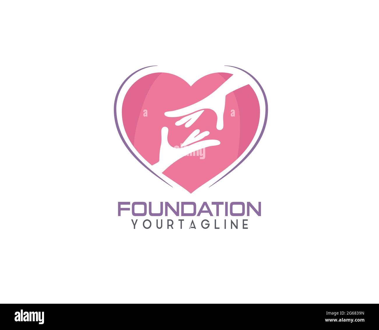 Simbolo del vettore cardiaco. Logotipo del nastro del giorno di San Valentino. Linea astratta logo salute medica icona design. Illustrazione Vettoriale