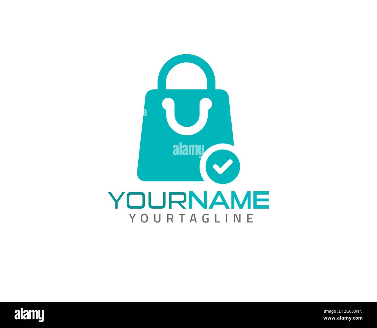 Carrello della spesa con l'icona Check / Yes / Verify (verifica / Sì / verifica). Shopping, elenco carrelli selezionati segno simbolo Logo Templete. Icona vettoriale EPS 10 Illustrazione Vettoriale