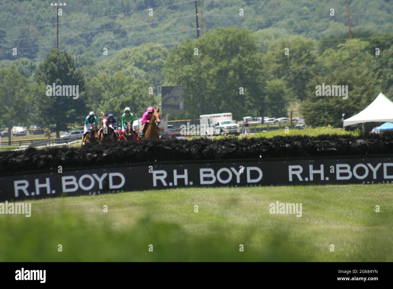 Iroquois Steeplechase a Nashville, Tennessee, Stati Uniti. L'evento si è tenuto al Percy Warner Park. Foto Stock