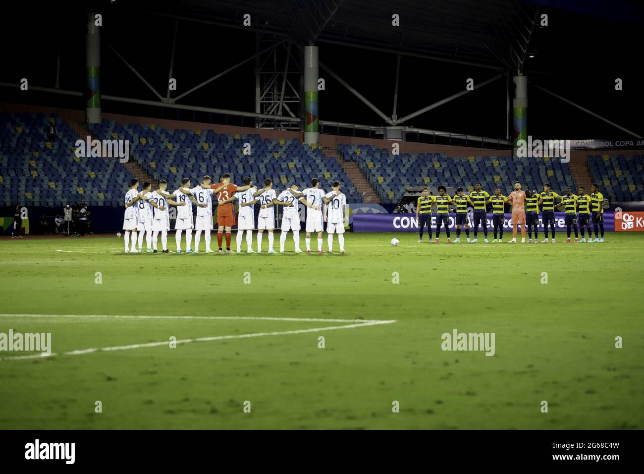 Goiania, Goias, Brasile. 3 luglio 2021. 3 luglio 2021, Goiania, Brasile: Partita di calcio tra Argentina e Ecuador, valida per Quartas-finale di Copa America, allo stadio olimpico Pedro Ludovico Teixeira, a Goiania, sabato sera (3). L'Argentina ha vinto 3-0. Credit: LECO Viana/TheNEWS2/ZUMA Wire/Alamy Live News Foto Stock