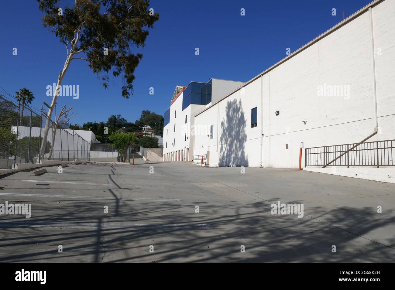 Los Angeles, California, USA 3 luglio 2021 UNA visione generale dell'atmosfera di Keystone Studios ex sede fondata a Edendale, ora Echo Park, da Mack Sennett al 1712 Glendale Blvd il 3 luglio 2021 a Los Angeles, California, USA. Charlie Chaplin ha avuto il suo inizio qui filmando 35 film nel suo anno là. Altri attori che hanno lavorato qui a Keystone includono Marie Dressler, Harold Lloyd, Mabel Normand, Roscoe Arbikle, Gloria Swanson, Louise Fazenda, Raymond Griffith Ford Sterling, ben Turpin, Harry Langdon, al St. John, Chester Conkin e altri. Foto di Barry King/Alamy Stock foto Foto Stock