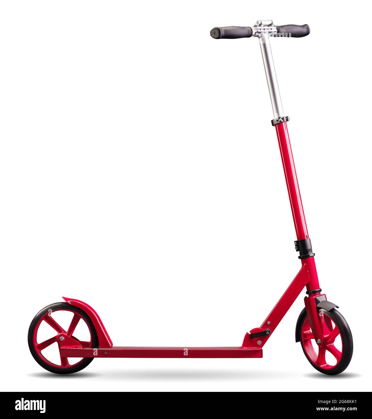 Rosso moderno scooter studio isolato su sfondo bianco con percorso di ritaglio Foto Stock