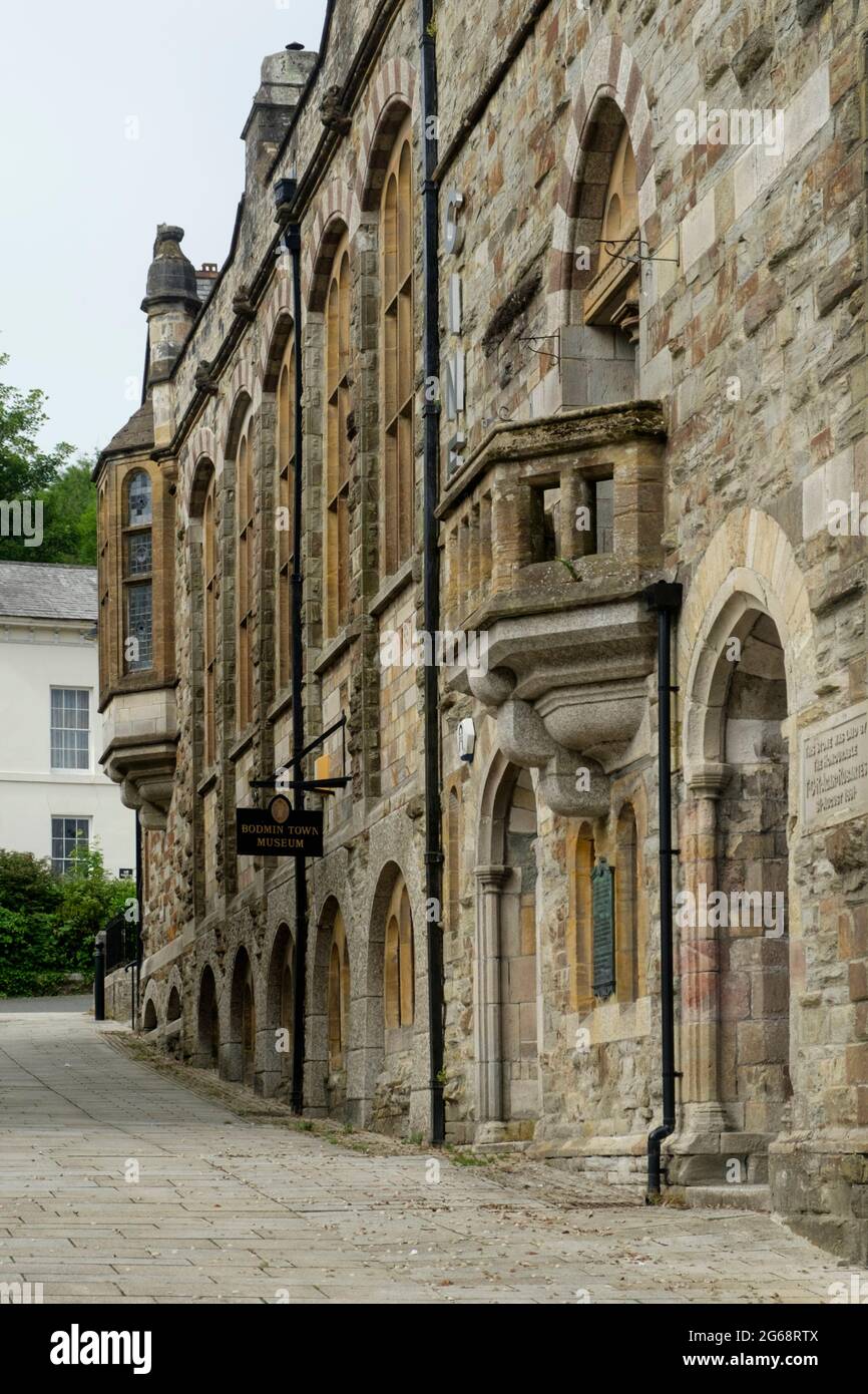 Intorno a Bodmin, una piccola città della Cornovaglia a Bodmin Moor. Bodmin museo della città. Foto Stock