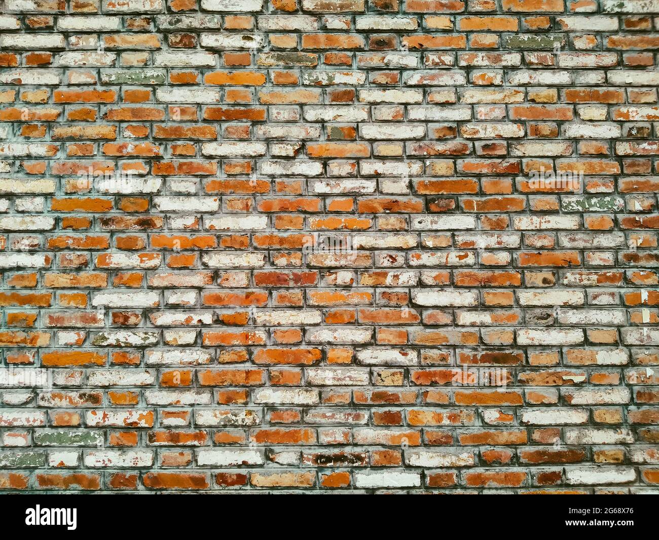 Senza cuciture rosso mattone parete sfondo. Vecchio rosso mattone grunge parete sfondo. Foto Stock