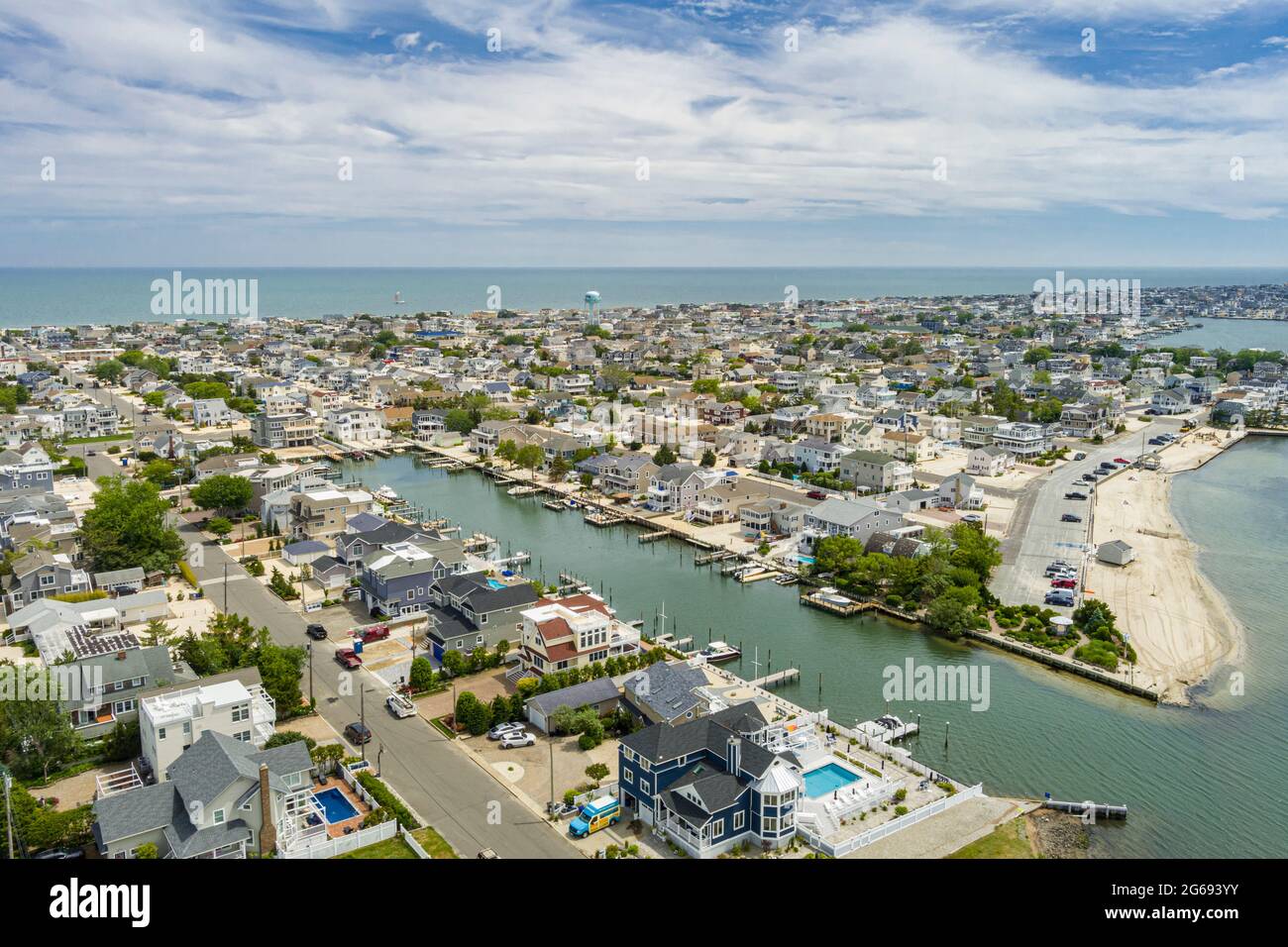 Vista aerea del fondo della nave Long Beach Island New Jersey USA Foto Stock