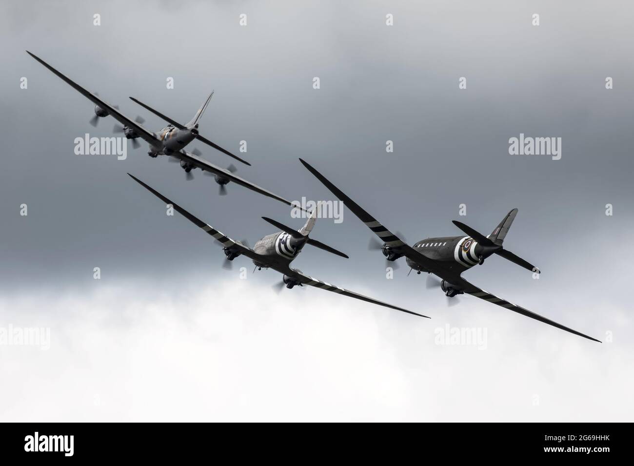 C-47 Dakotas & B-17 Fortezza volante Foto Stock