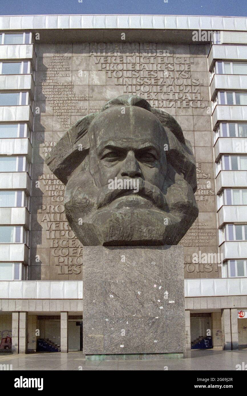 La statua di Karl Marx a Chemnitz, 2003 Foto Stock