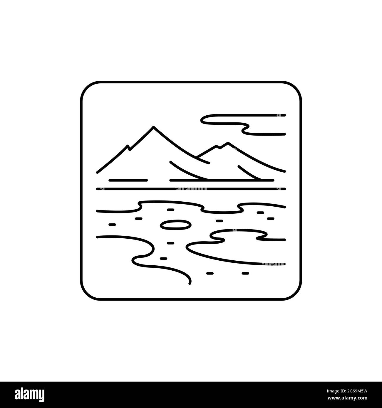 Icona della linea di colore del paesaggio artico. Elemento vettoriale isolato. Pittogramma per pagina web, app mobile, promo Illustrazione Vettoriale