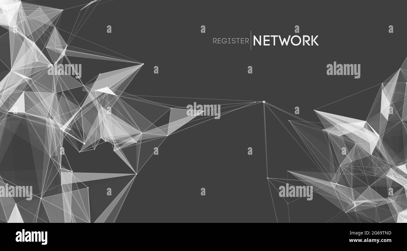 Rete linea geometrica sfondo tecnico. Vettore astratto della tecnologia di rete. EPS 10 Illustrazione Vettoriale