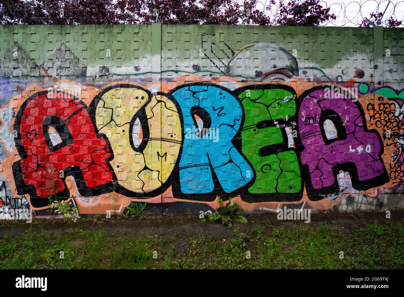 Graffiti a Kabaty (Varsavia) Foto Stock