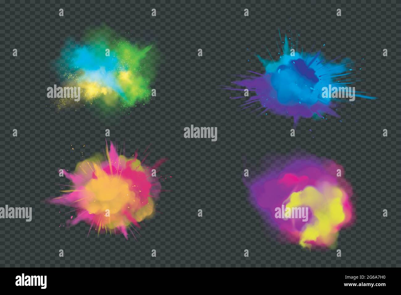 Esplosione del colore della polvere di vernice Holi. Illustrazione Vettoriale