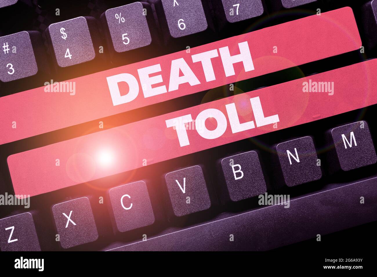 Testo che mostra l'ispirazione morte Toll. Business Concept il numero di decessi derivanti da un particolare incidente che ridigita i file di Download History Foto Stock