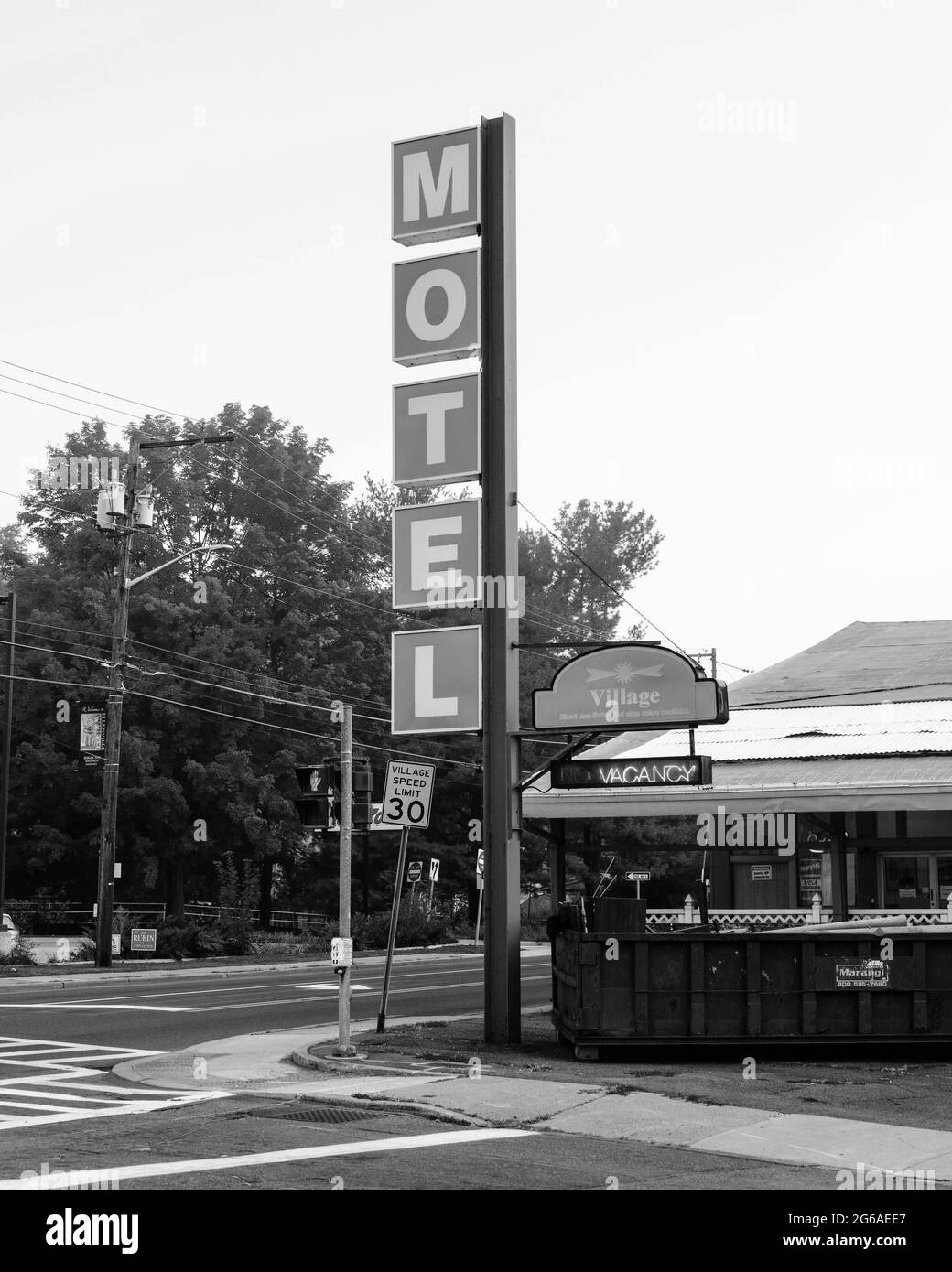 Insegna retro motel a Ellenville, New York Foto Stock