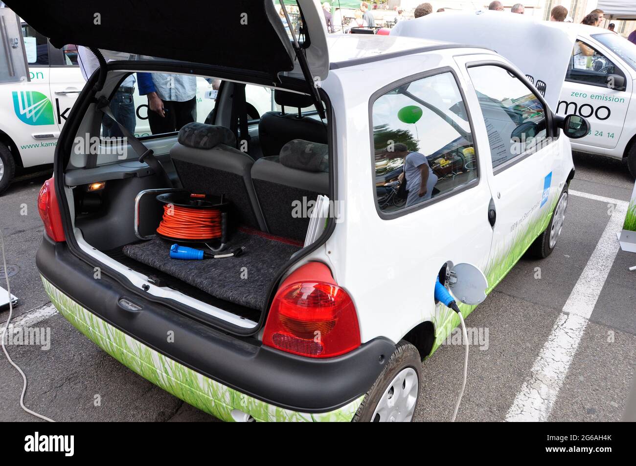 Tankstelle für Elektro-Auto am Multimobiltag a Zürich Foto Stock