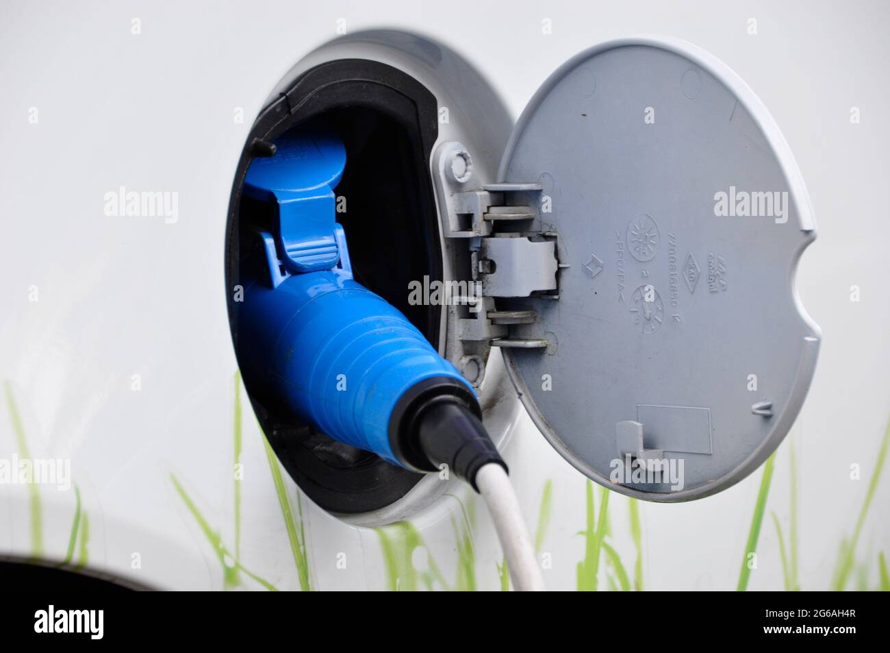 Tankstelle für Elektro-Auto am Multimobiltag a Zürich Foto Stock