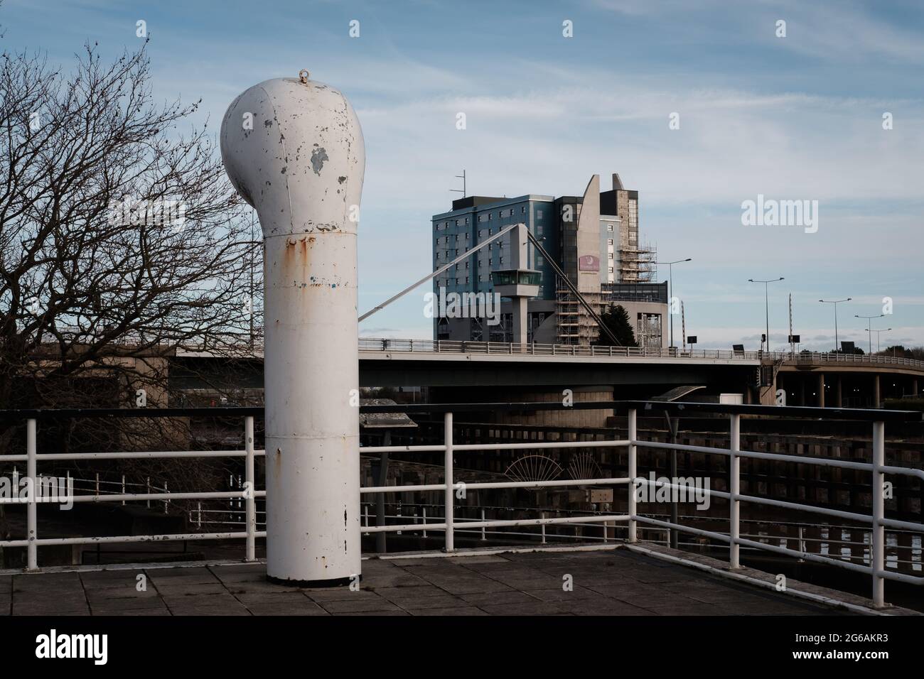 Barriera di marea sul fiume Hull a Hull, Regno Unito Foto Stock