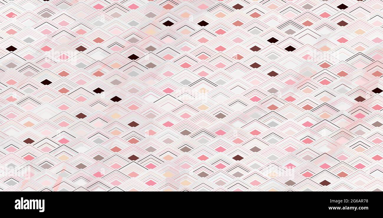 Astratto geometrico senza cuciture modello poligonale sovrapposto.tradizionale sfondo colore pastello di rosa con linea di marmo texture design per tappeti Illustrazione Vettoriale